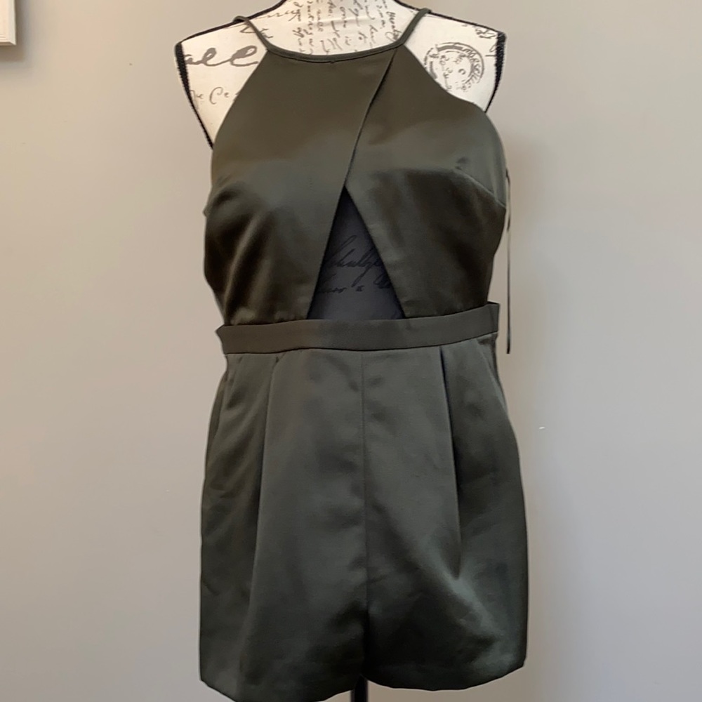 Topshop olive color romper, size 4